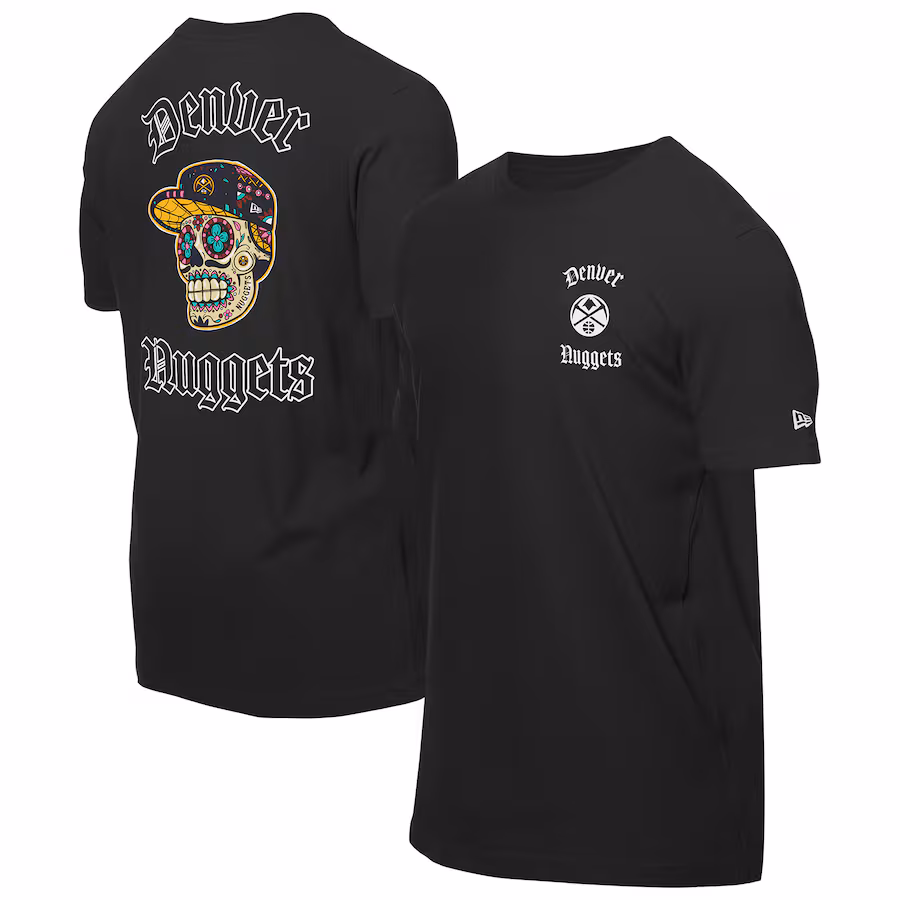 Men's Denver Nuggets New Era Black Sugar Skulls T-Shirt