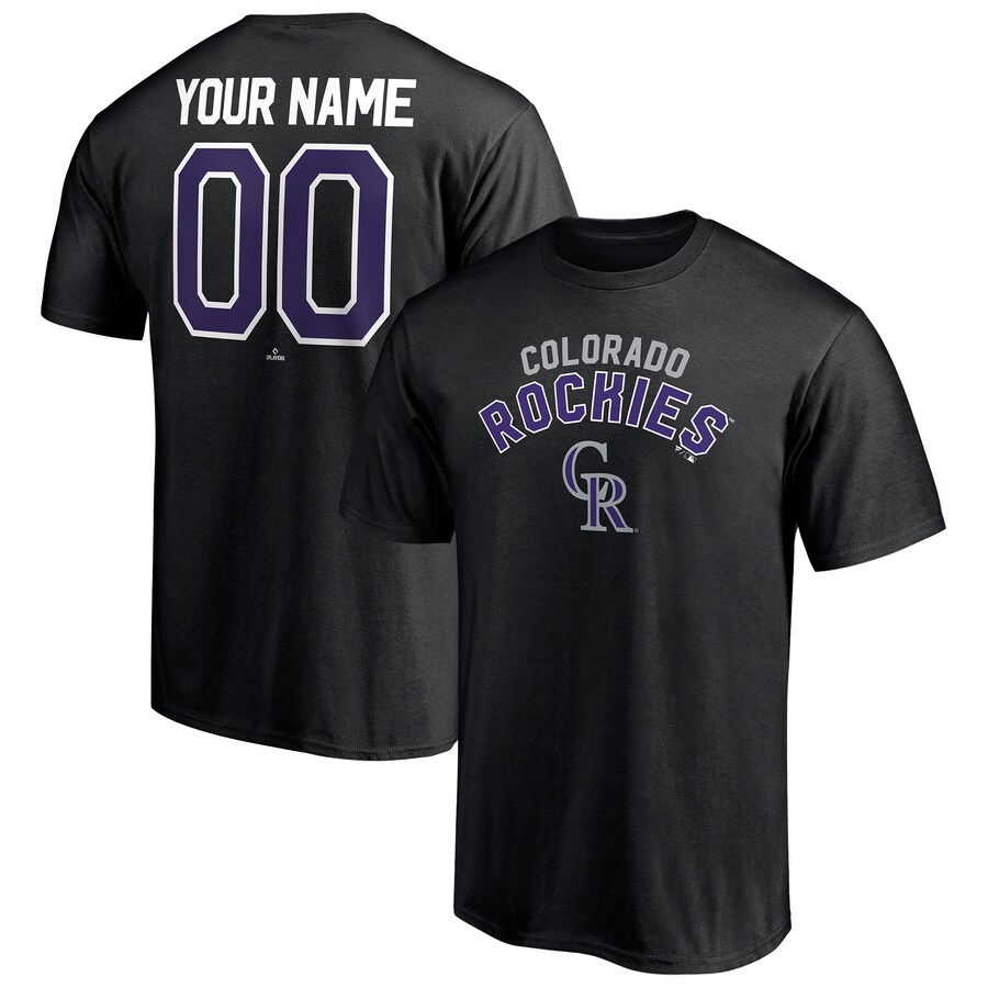 Men's Colorado Rockies Black Personalized Team Winning Streak Name & Number T-Shirt
