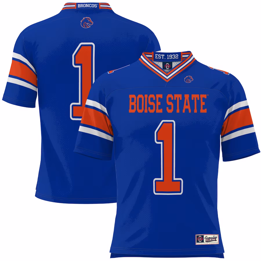 #1 Boise State Broncos GameDay Greats Youth Football Jersey - Royal