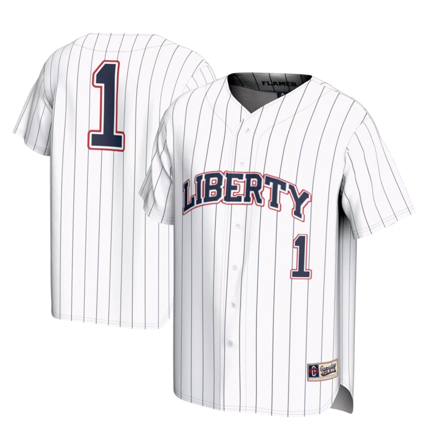 #1 Liberty Flames GameDay Greats Youth Lightweight Baseball Fashion Jersey - White