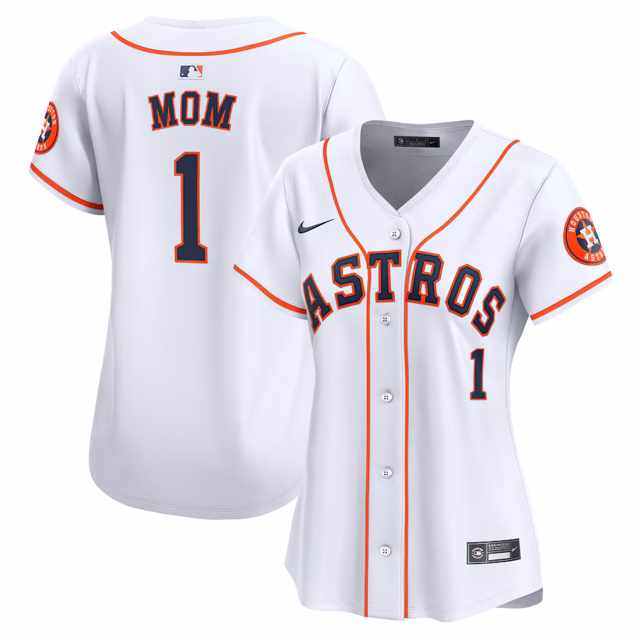 Women's Houston Astros Nike White #1 Mom Home Limited Jersey