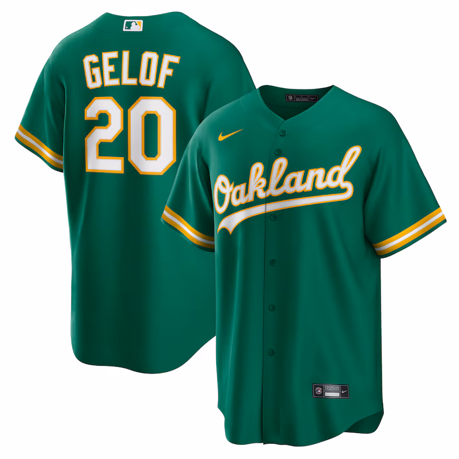 Men's Oakland Athletics Zack Gelof Nike Kelly Green Alternate Replica Jersey