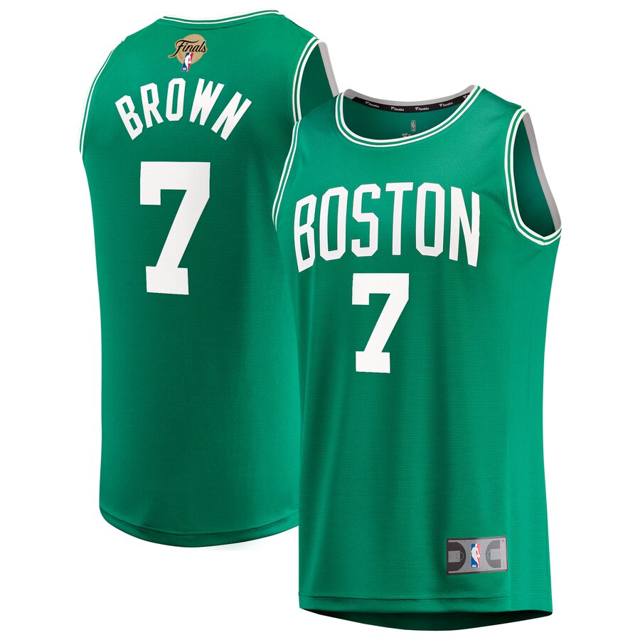 Men's Boston Celtics Jaylen Brown Fanatics Kelly Green 2024 NBA Finals Fast Break Replica Player Jersey - Icon Edition