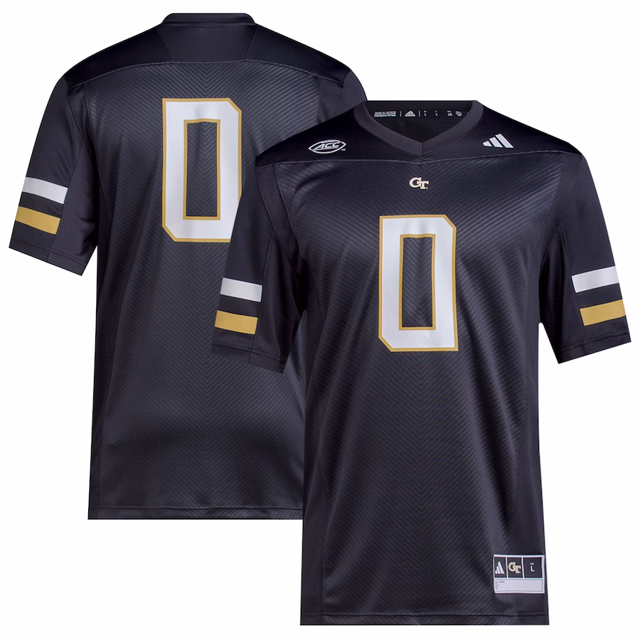 #0 Georgia Tech Yellow Jackets adidas 2023 Premier Jersey - Black