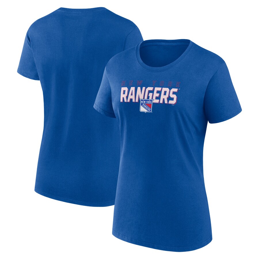 Women's New York Rangers Blue Launch Scoop Neck T-Shirt