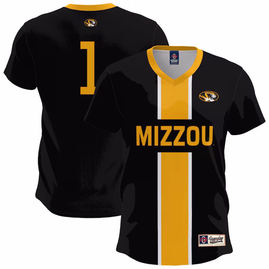 Men's GameDay Greats  Black Missouri Tigers Lightweight Soccer Fashion Jersey