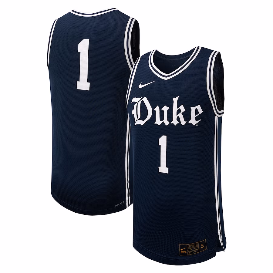 #1 Duke Blue Devils Nike Replica Basketball Jersey - Black