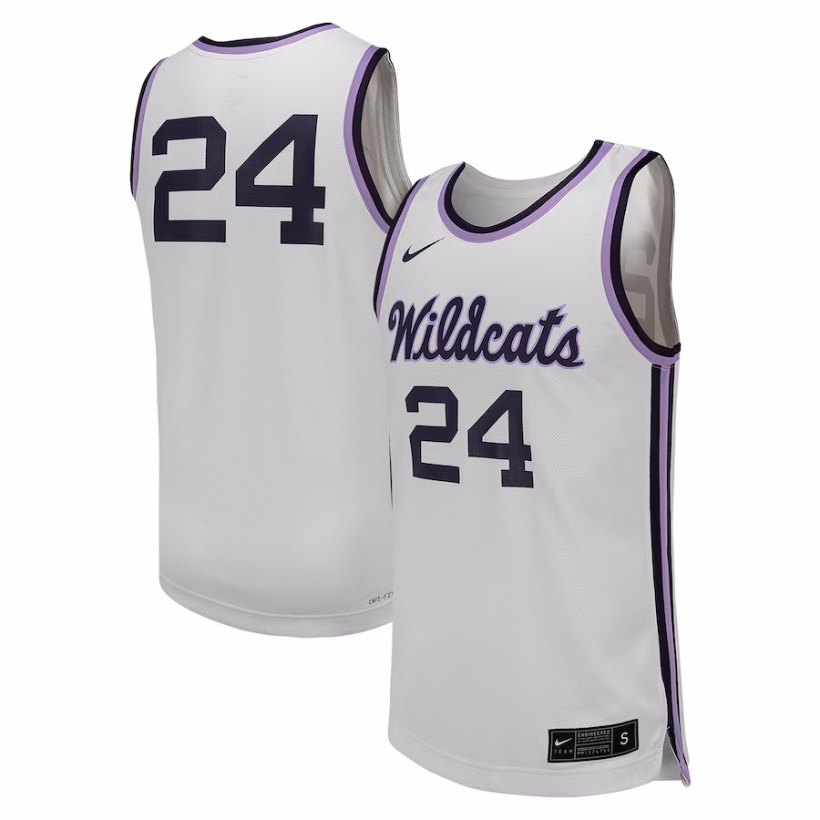 #24 Kansas State Wildcats Nike Replica Basketball Jersey - White