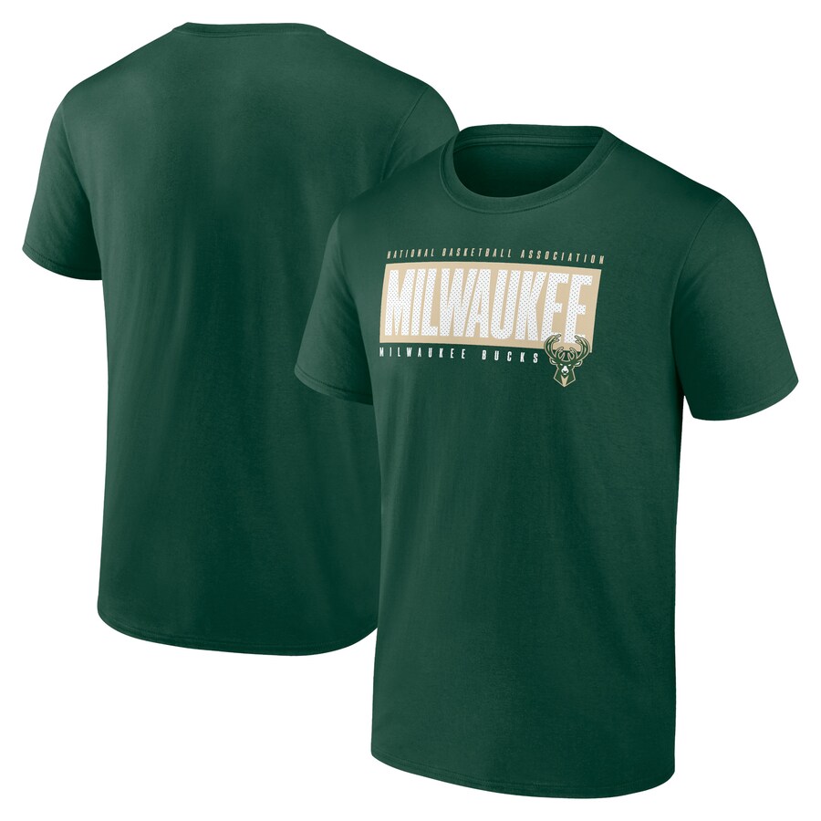 Men's Milwaukee Bucks Fanatics Hunter Green Box Out T-Shirt