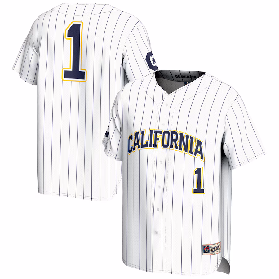 Men's GameDay Greats #1 White Cal Bears Lightweight Baseball Jersey