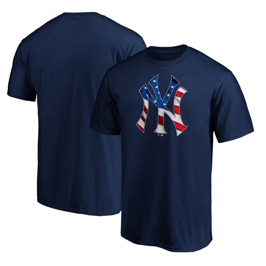 Men's New York Yankees Navy Team Banner Wave T-Shirt