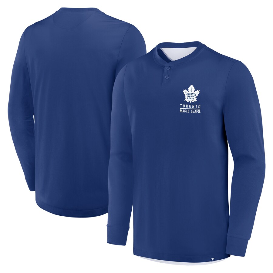 Men's Toronto Maple Leafs Fanatics Blue Adrenaline Push Long Sleeve T-Shirt