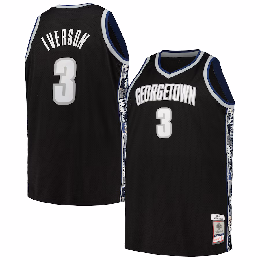 Allen Iverson Georgetown Hoyas Mitchell & Ness 1995/96 Big & Tall Swingman Jersey - Black