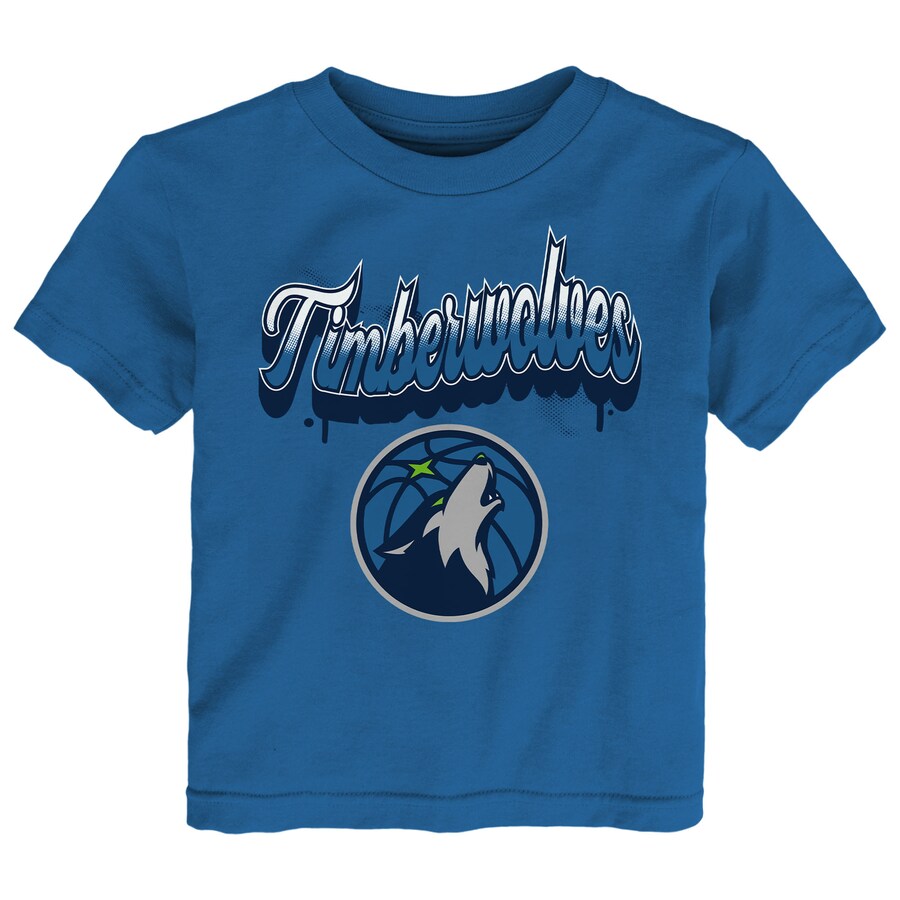 Youth Minnesota Timberwolves Blue Bubbly Script T-Shirt