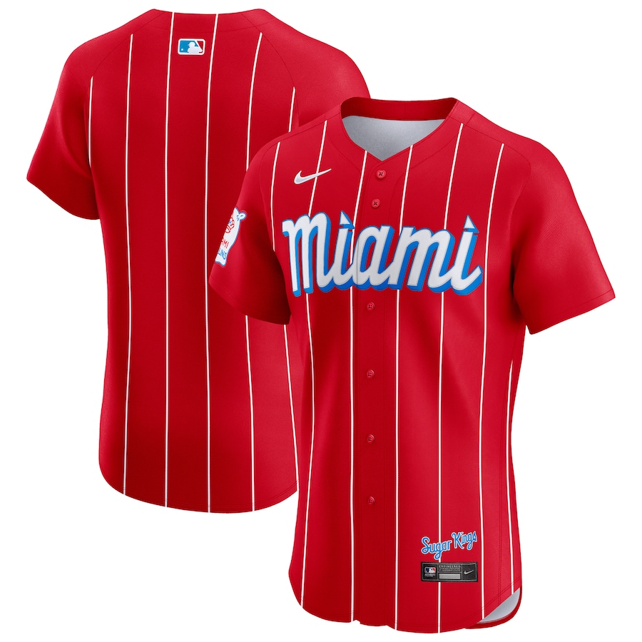 Men's Miami Marlins Nike Red City Connect Elite Jersey