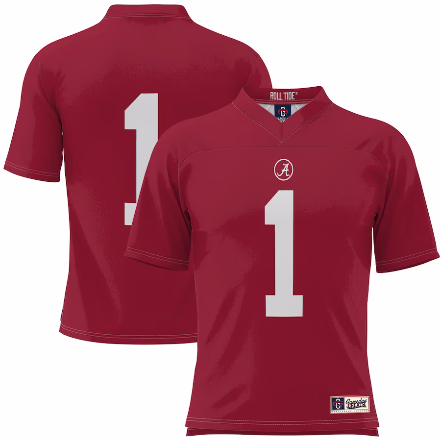 #1 Alabama Crimson Tide GameDay Greats Youth Football Jersey - Crimson