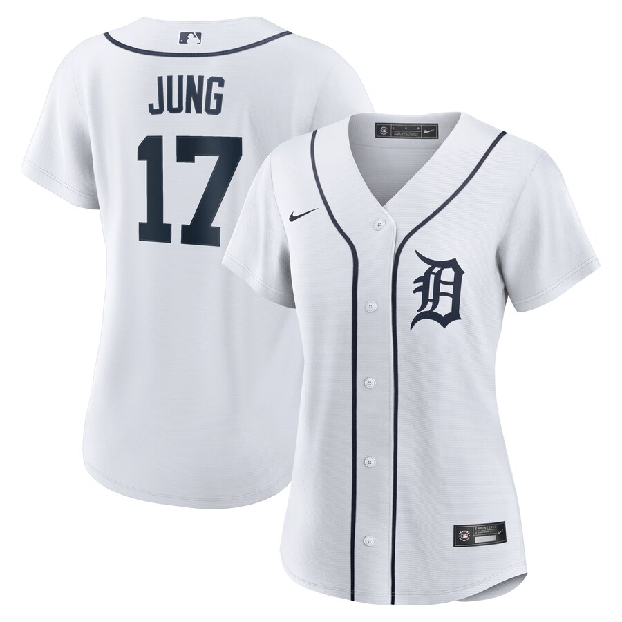 Women's Detroit Tigers Jace Jung Nike White Home Replica Jersey