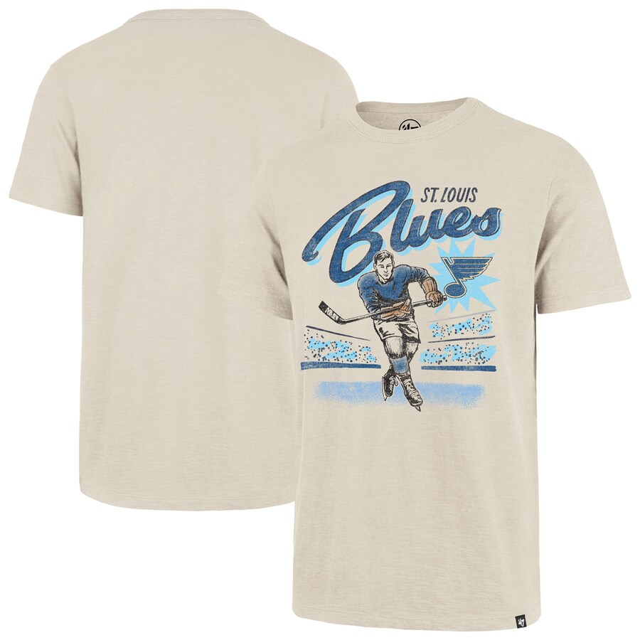 Men's St. Louis Blues '47 Natural Hockey Player Golden Age Scrum T-Shirt