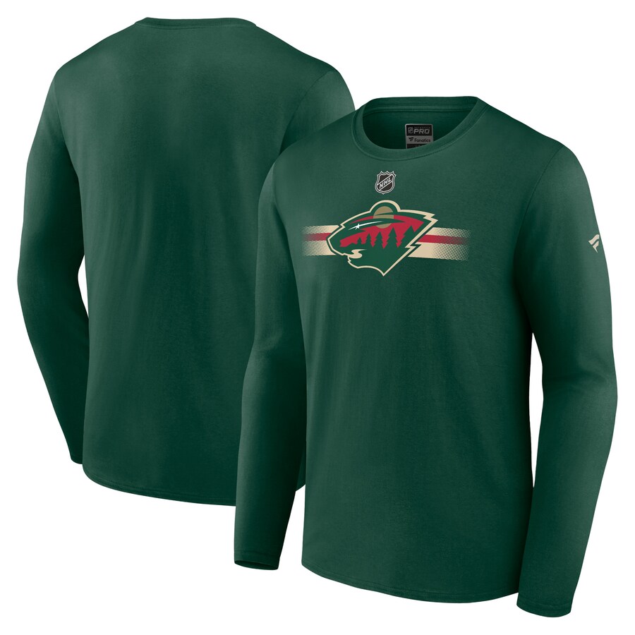 Men's Minnesota Wild Fanatics Green Authentic Pro Secondary Long Sleeve T-Shirt