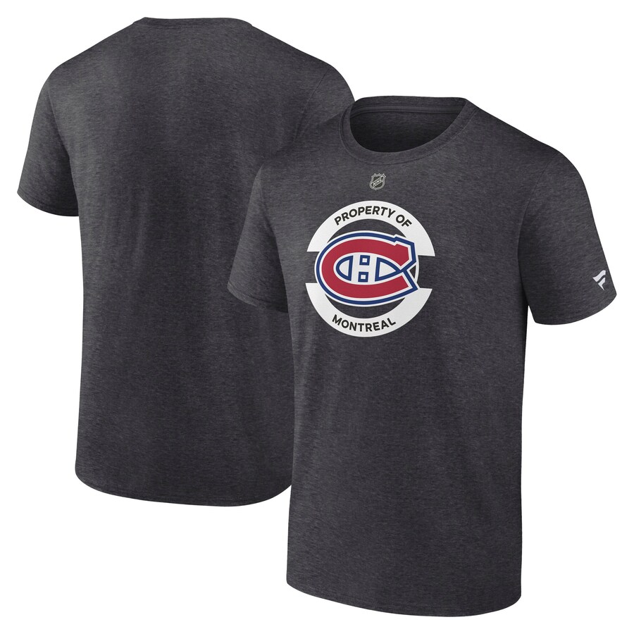 Men's Montreal Canadiens Fanatics Heather Charcoal Authentic Pro Core Secondary T-Shirt