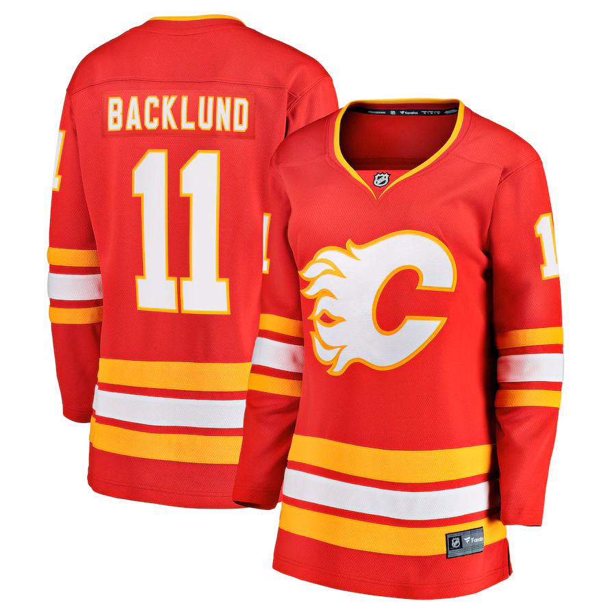 Women's Calgary Flames Mikael Backlund Fanatics Red Home Team Breakaway Player Jersey