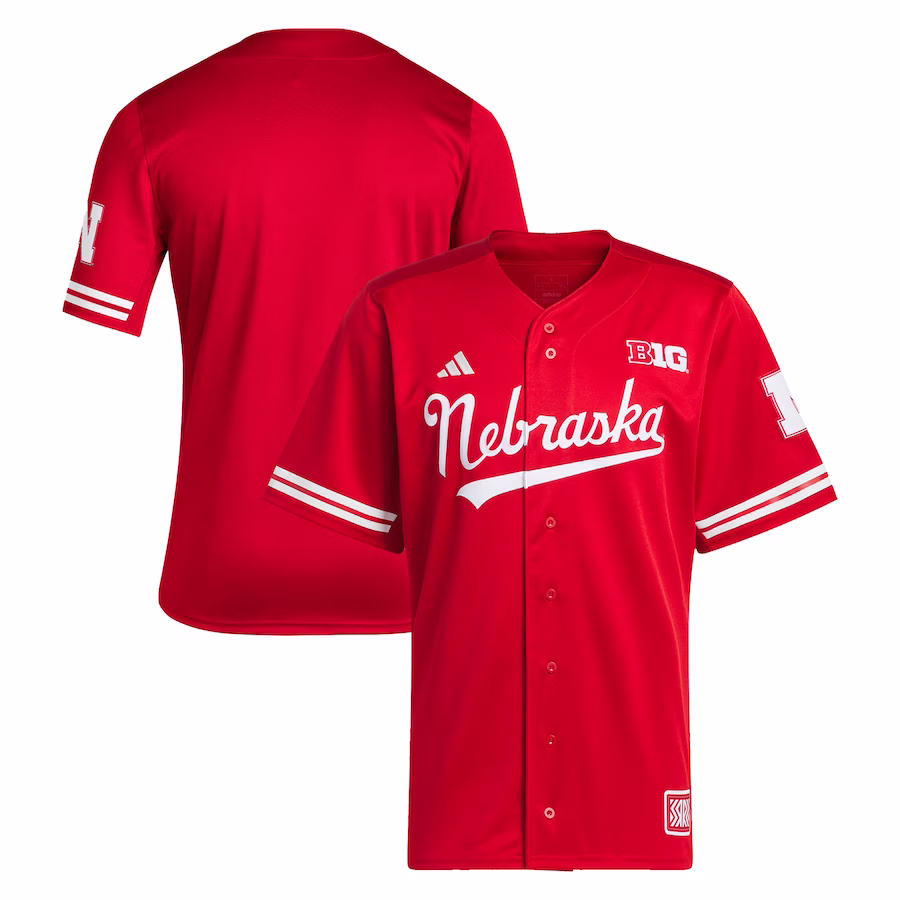 Nebraska Huskers adidas Reverse Retro Replica Baseball Jersey - Scarlet