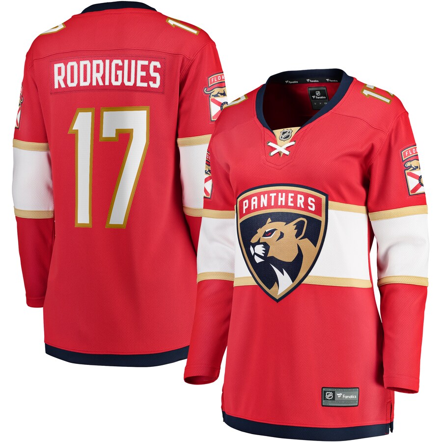 Women's Florida Panthers Evan Rodrigues Fanatics Branded Red Home Breakaway Player Jersey