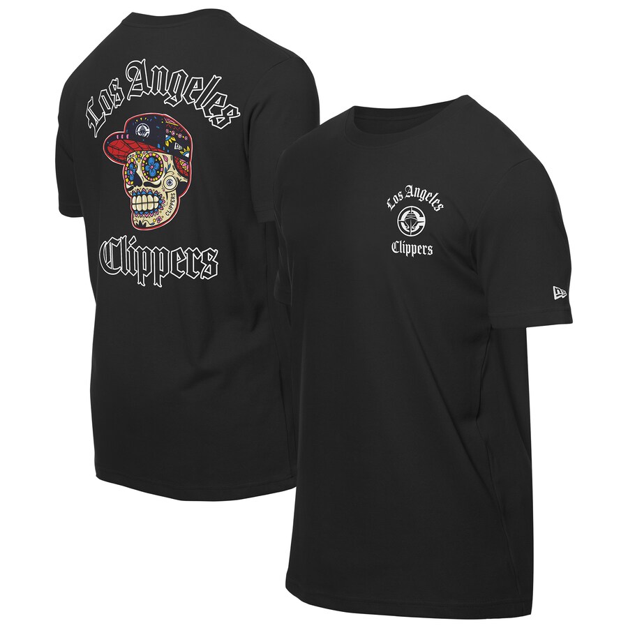 Men's LA Clippers New Era Black Sugar Skulls T-Shirt