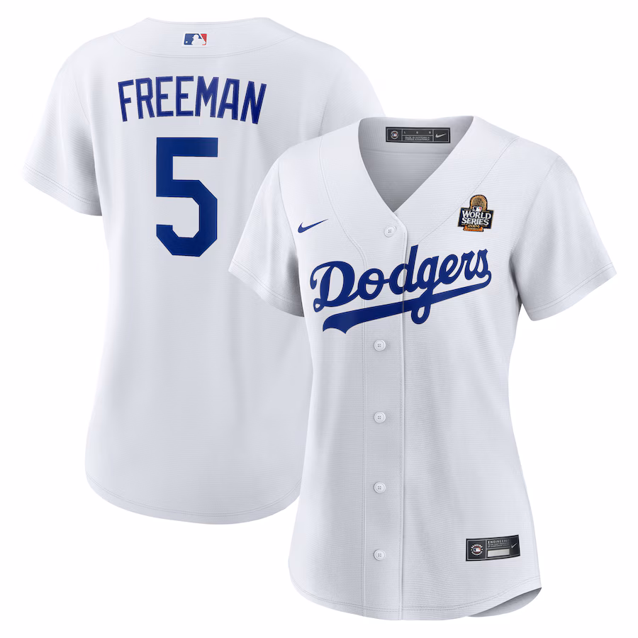 Women's Los Angeles Dodgers Freddie Freeman Nike White 2024 World Series Home Home Replica Jersey