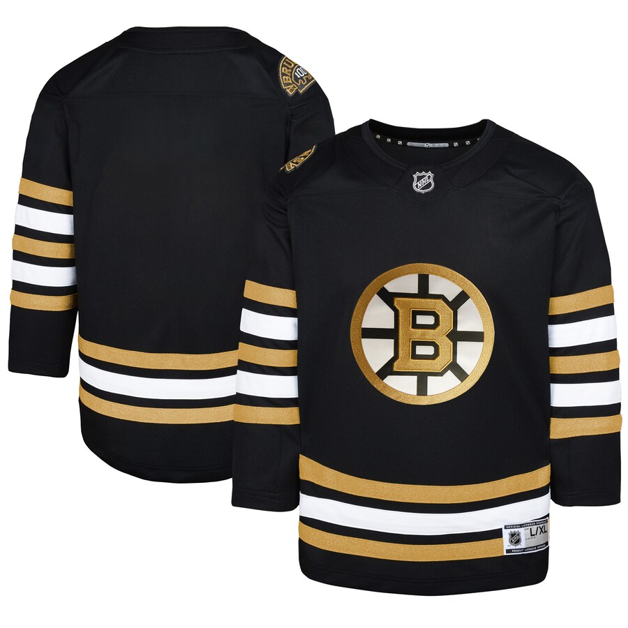 Youth Boston Bruins Black 100th Anniversary Premier Jersey