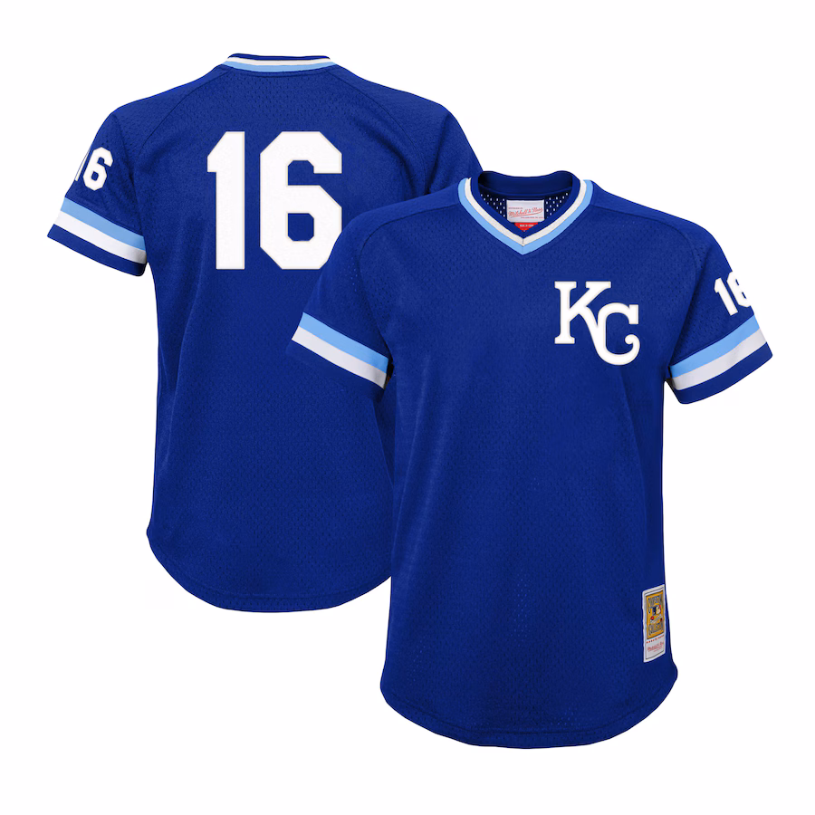 Youth Kansas City Royals Bo Jackson Mitchell & Ness Royal Cooperstown Collection Mesh Batting Practice Jersey