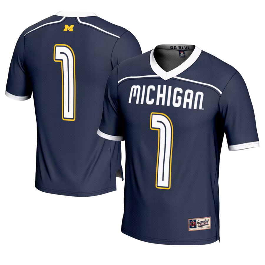 #1 Michigan Wolverines GameDay Greats Youth Lightweight Lacrosse Fashion Jersey - Navy