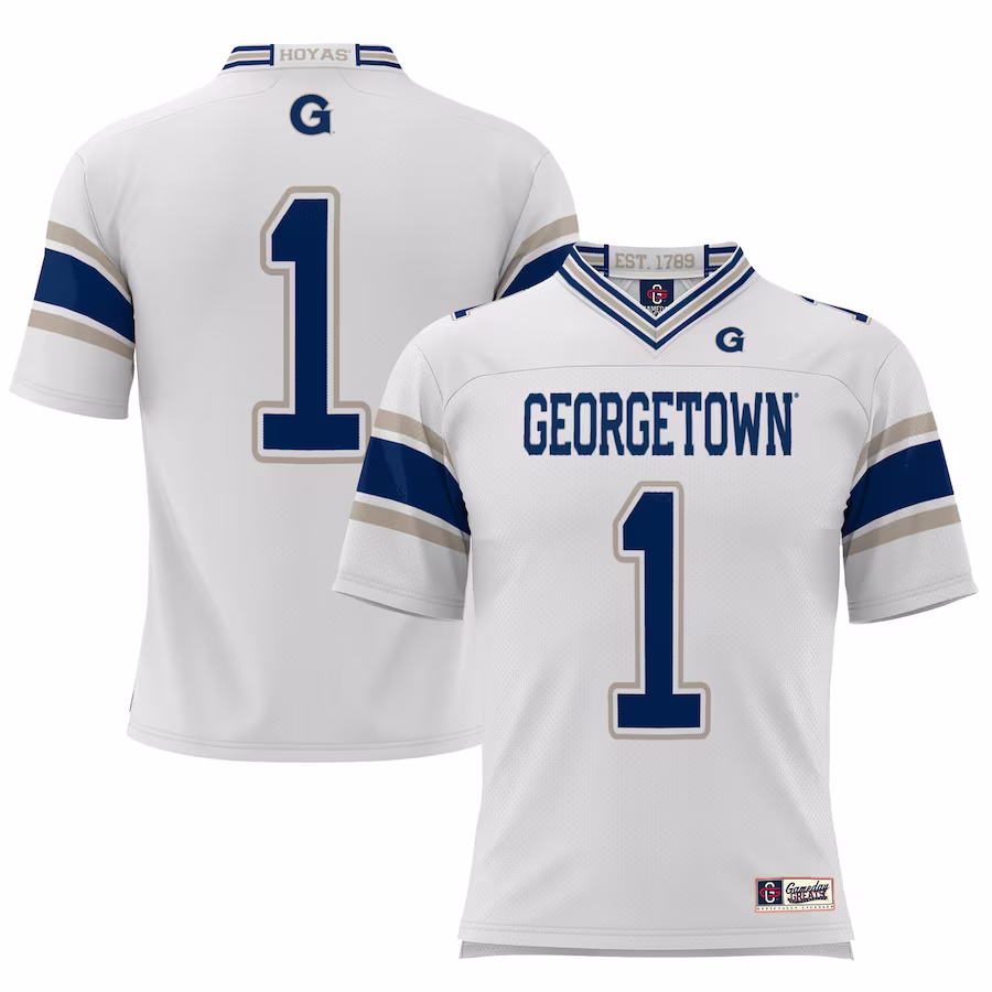 #1 Georgetown Hoyas GameDay Greats Football Jersey �?White