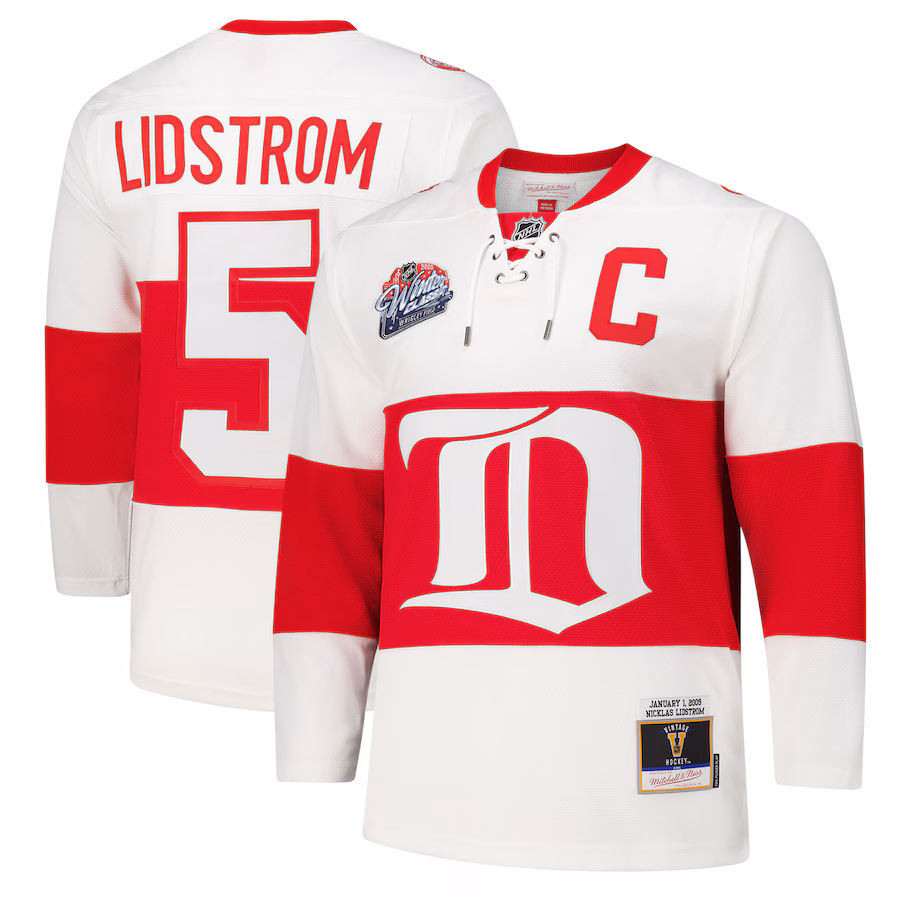Men's Detroit Red Wings Nicklas Lidstrom White 2008-09 Power Play Jersey