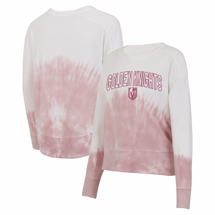 Women's Vegas Golden Knights Concepts Sport Pink/White Orchard Tie-Dye Long Sleeve T-Shirt
