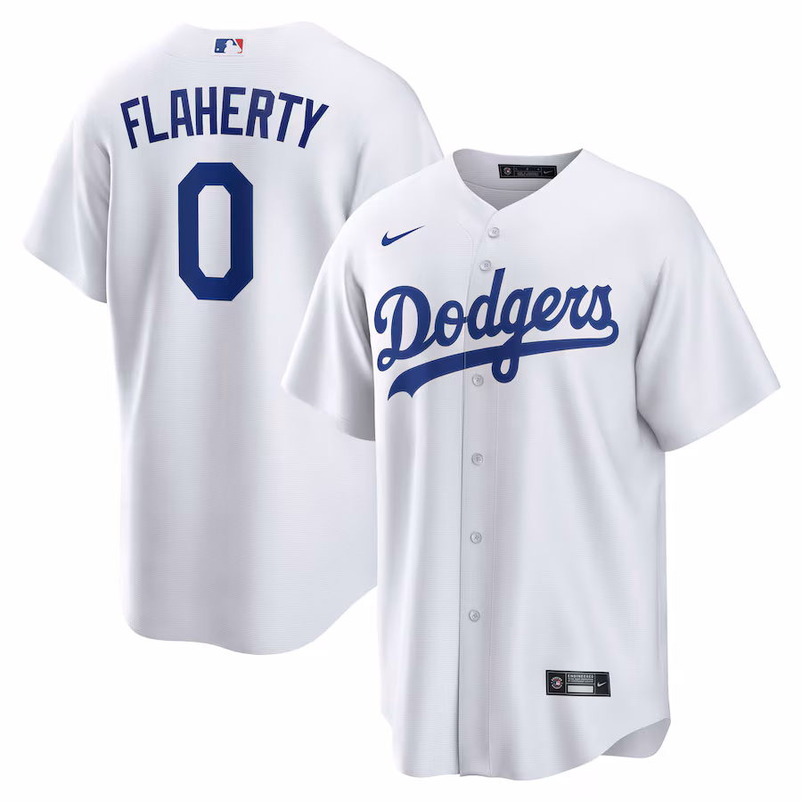 Men's Los Angeles Dodgers Jack Flaherty Nike White Home Replica Player Jersey
