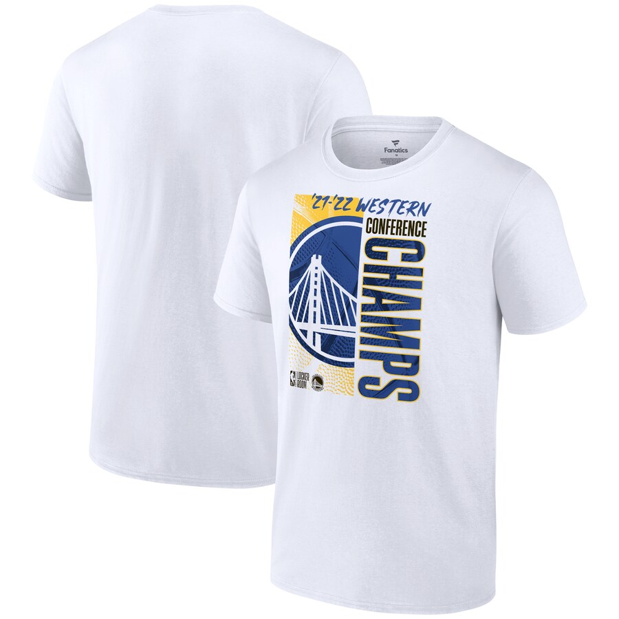 Men's Golden State Warriors Fanatics White 2022 Western Conference Champions Locker Room T-Shirt