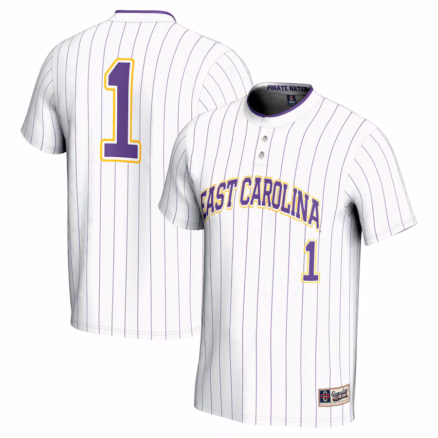 Youth GameDay Greats #1 White ECU Pirates Lightweight Softball Jersey
