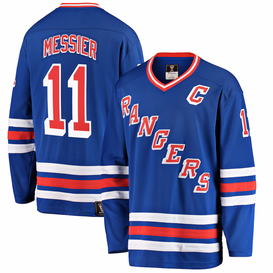 Men's New York Rangers Mark Messier Fanatics Blue Premier Breakaway Retired Player Jersey