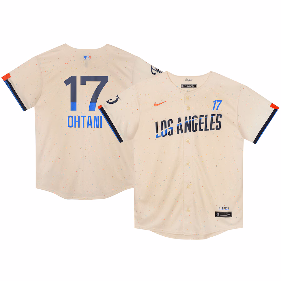 Preschool Los Angeles Dodgers Shohei Ohtani Nike Cream 2024 City Connect Limited Player Jersey