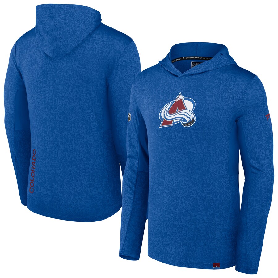 Men's Colorado Avalanche Fanatics Blue Authentic Pro Lightweight Pullover Hoodie
