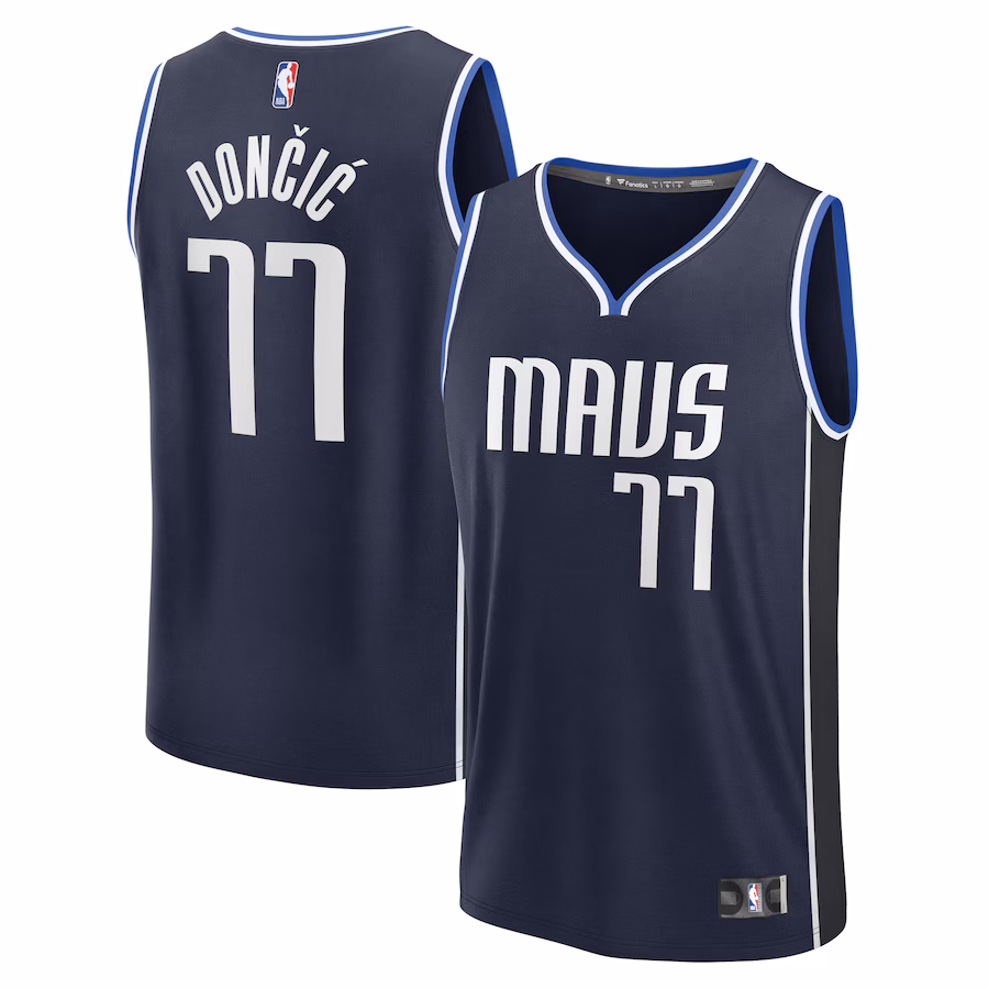 Men's Dallas Mavericks Luka Don?i? Fanatics Navy Fast Break Player Jersey - Statement Edition