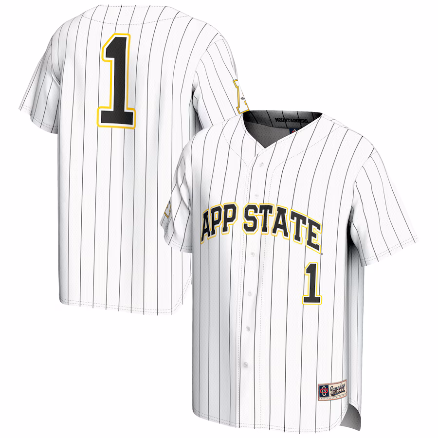 Men's GameDay Greats #1 White Appalachian State Mountaineers Lightweight Baseball Jersey