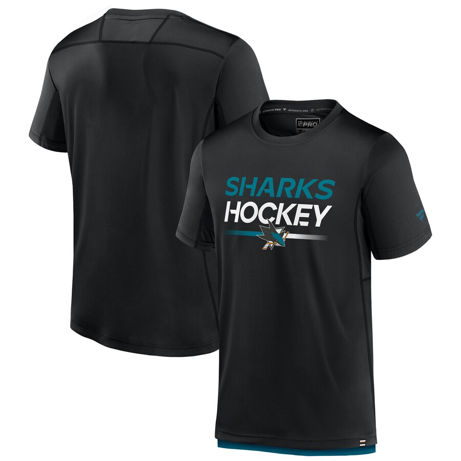 Men's San Jose Sharks Fanatics Black Authentic Pro Tech T-Shirt