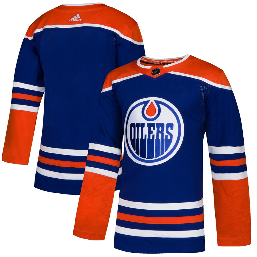 Men's Edmonton Oilers adidas Royal Alternate Authentic Jersey