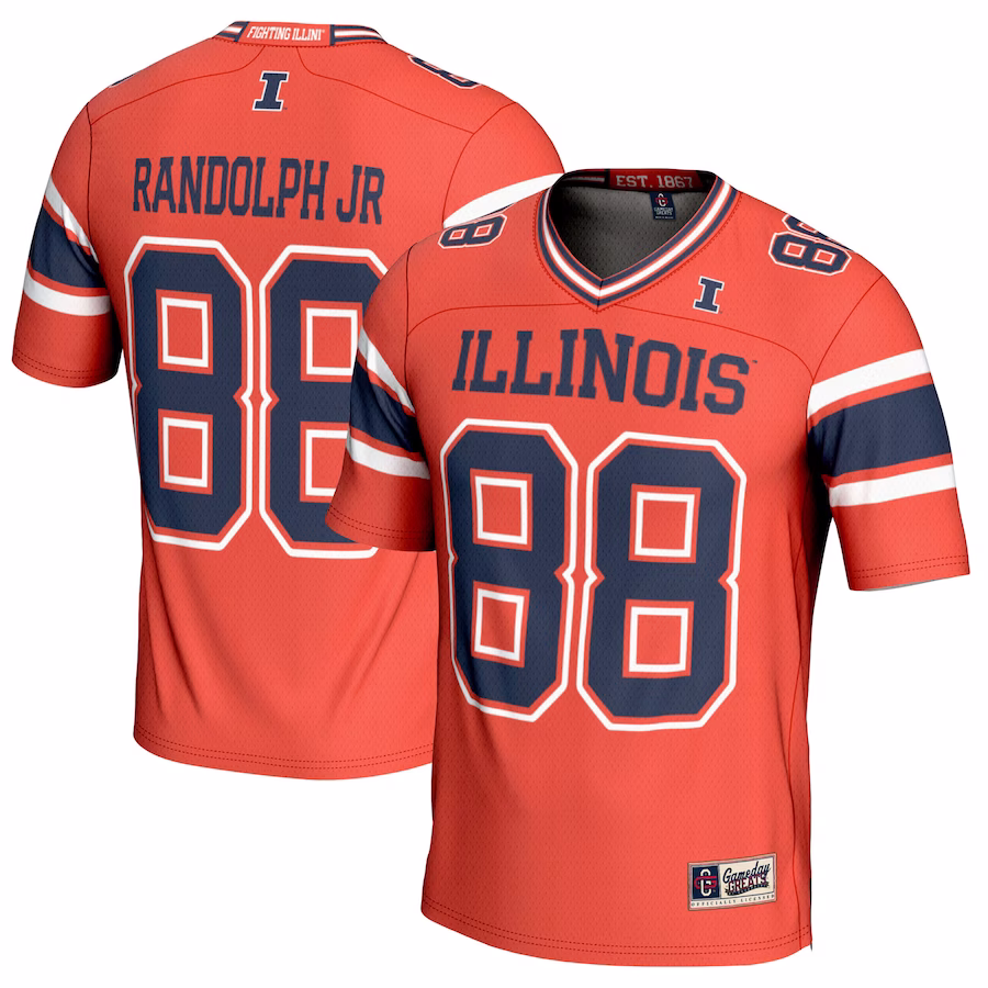 Keith Randolph Jr Illinois Fighting Illini GameDay Greats Youth NIL Player Football Jersey - Orange
