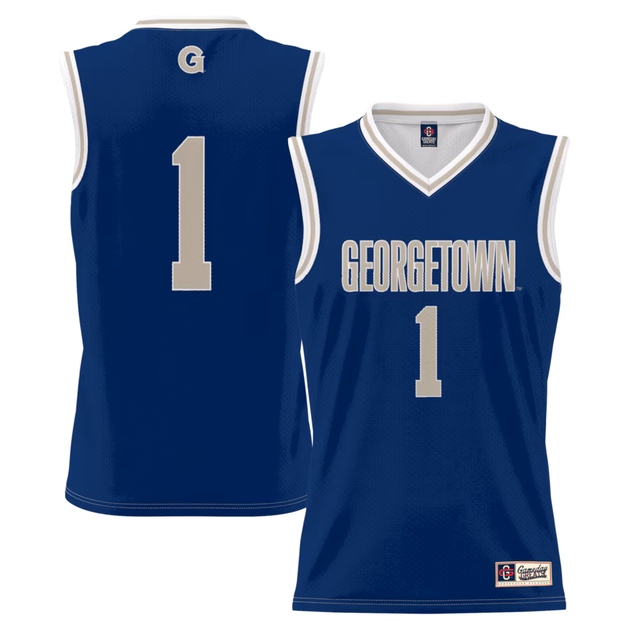 Men's GameDay Greats #1 Navy Georgetown Hoyas Lightweight Basketball Jersey
