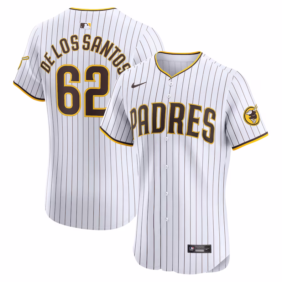 Men's San Diego Padres Enyel De Los Santos Nike White Home Elite Player Jersey