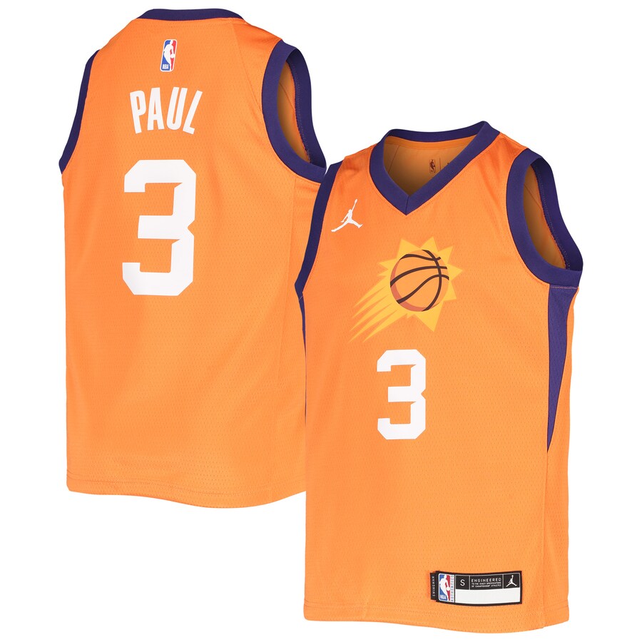 Youth Phoenix Suns Chris Paul Jordan Brand Orange 2020/21 Player Jersey - Statement Edition