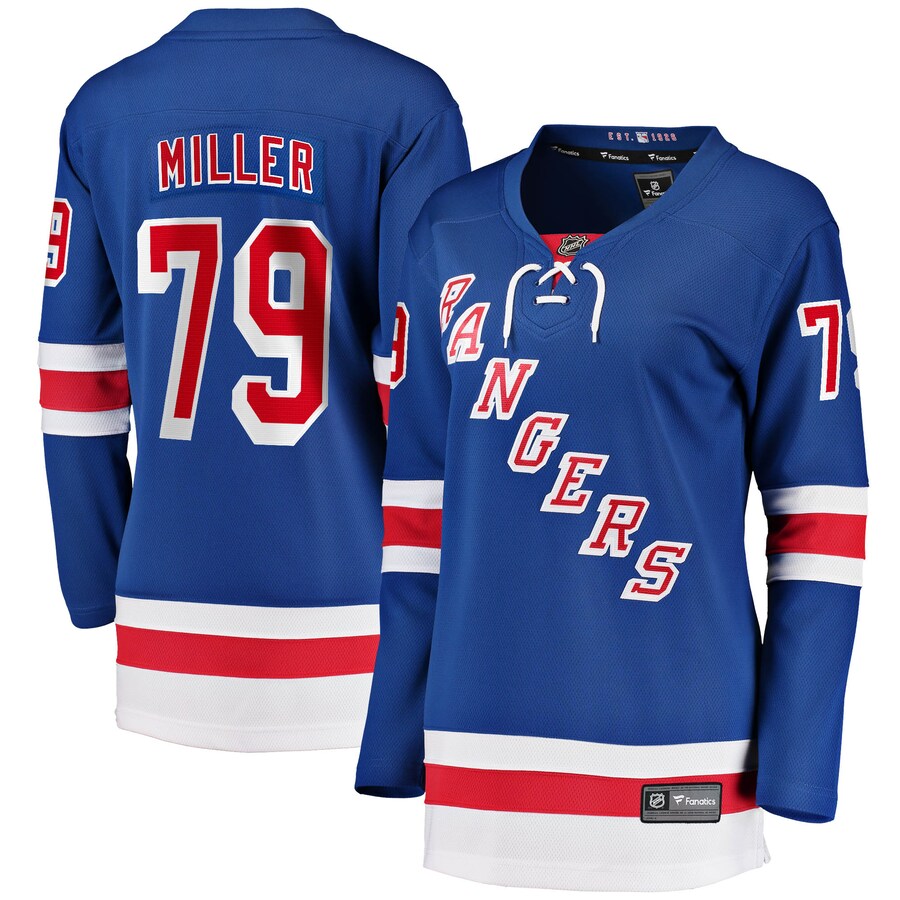 Women's New York Rangers K'Andre Miller Fanatics Branded Blue 2017/18 Home Breakaway Jersey